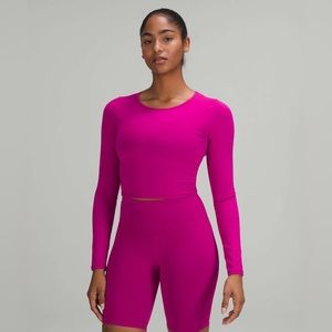Ripened Raspberry Lululemon Wunder Train Cropped Long Sleeve
